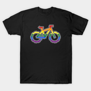 Rainbow Pride Flag for the Cyclists - LGBTQ+ Bike - Bicycle Pride T-Shirt